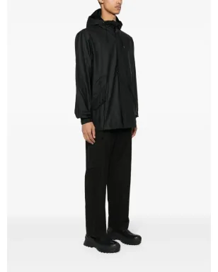 Rains Fishtail drawstring-hood coated parka - Black - サムネイル4