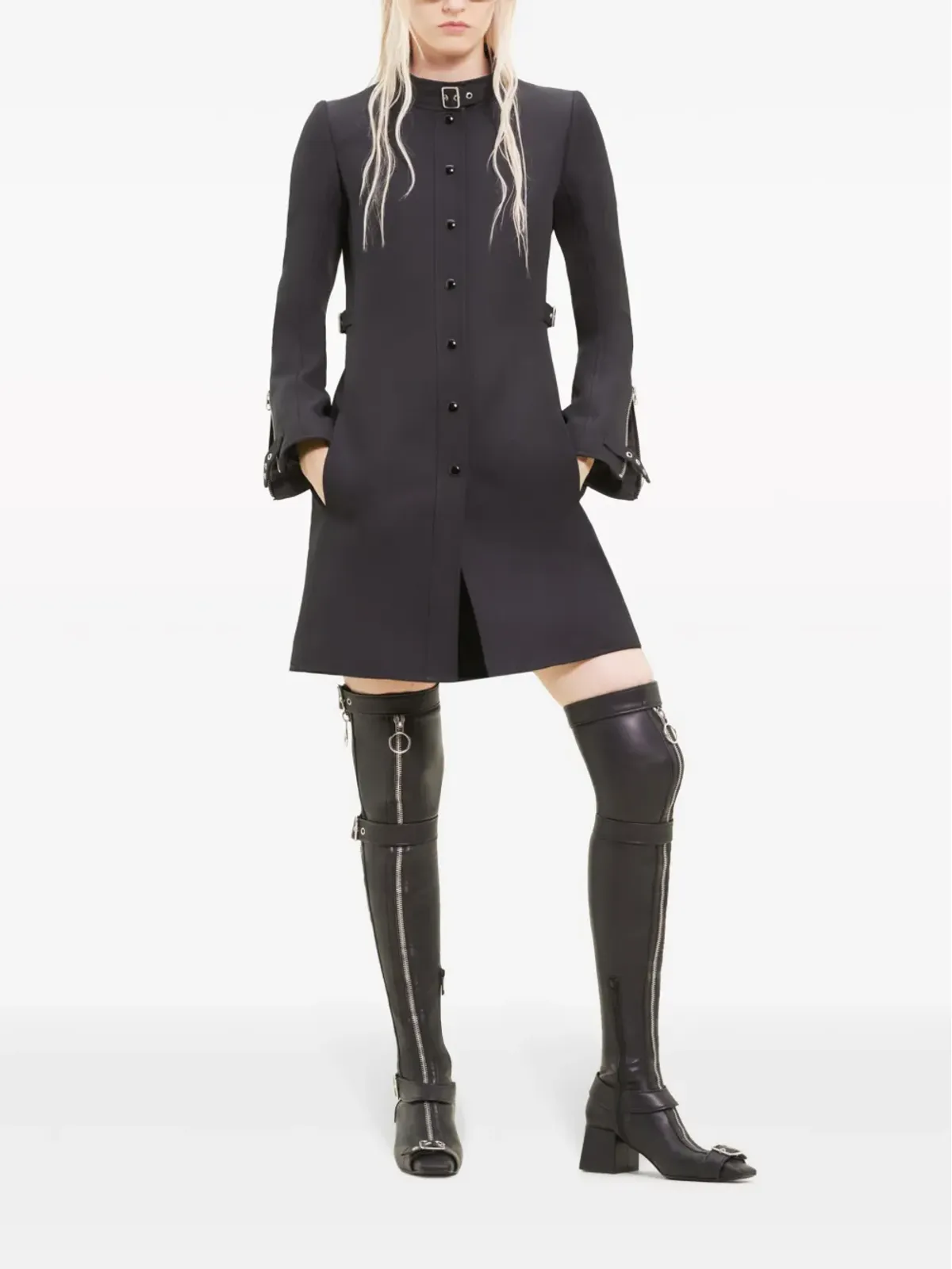 Courrèges バックルストラップ付きツイルコート - 画像2