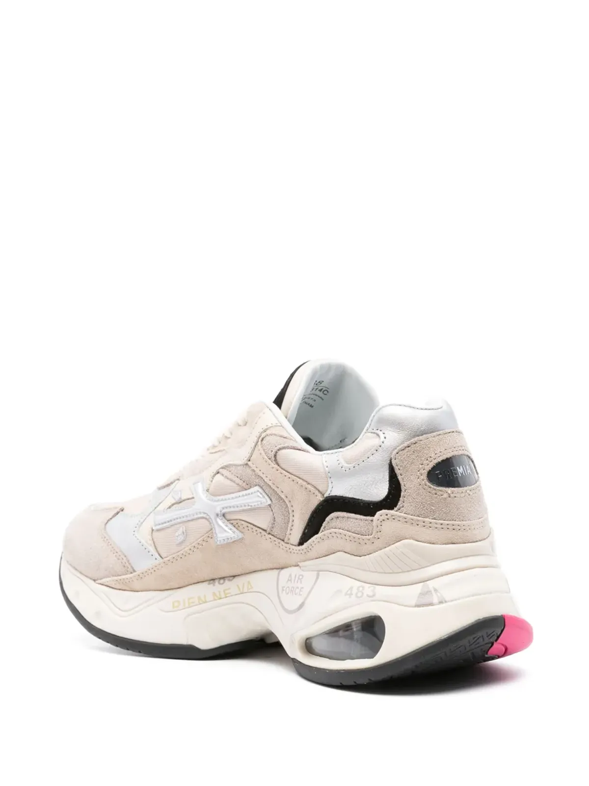 Premiata Sharky ロゴエンボス レザー スニーカー - 画像3