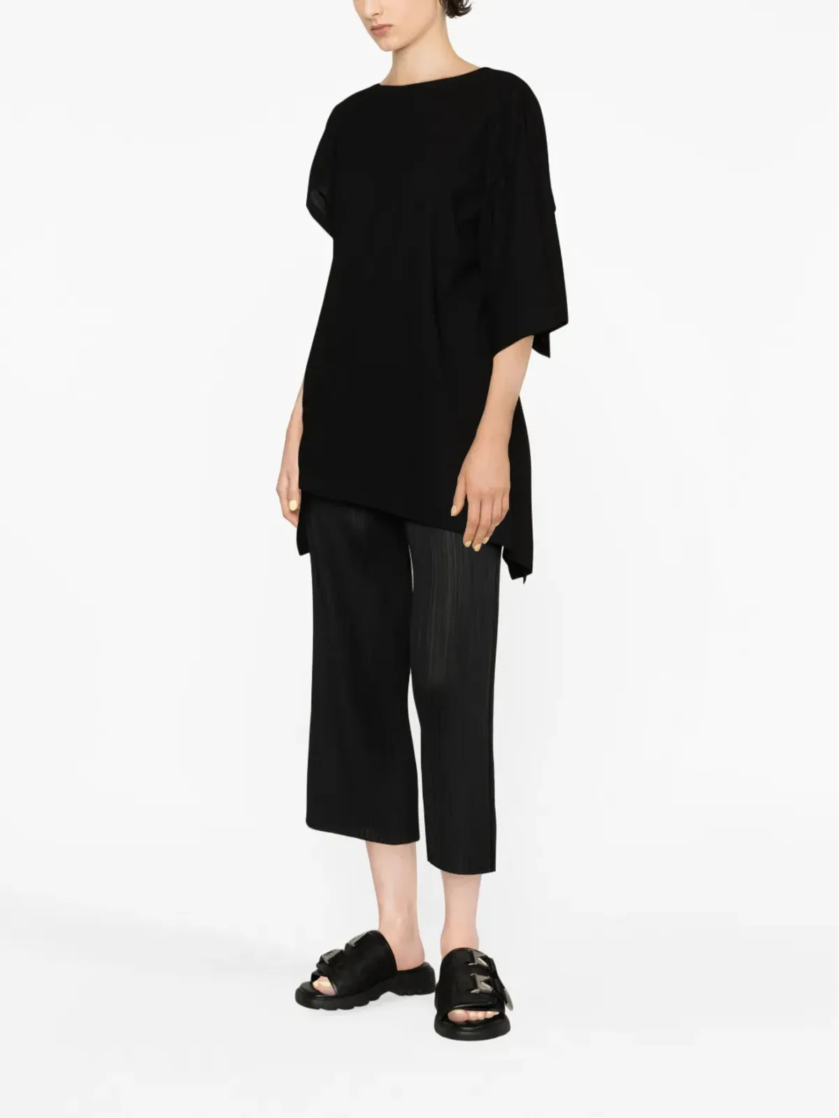 Pleats Please Issey Miyake クロップドプリーツパンツ - 画像3