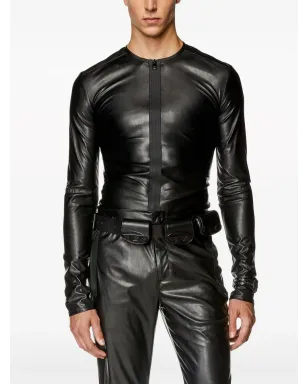 Diesel S-Nes フェイクレザー ジップアップトップ - サムネイル3