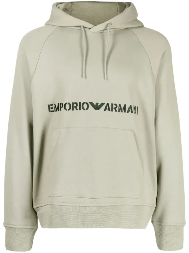 Emporio Armani Emporio Armani ロゴ刺繍コットンパーカー - グリーンの商品画像