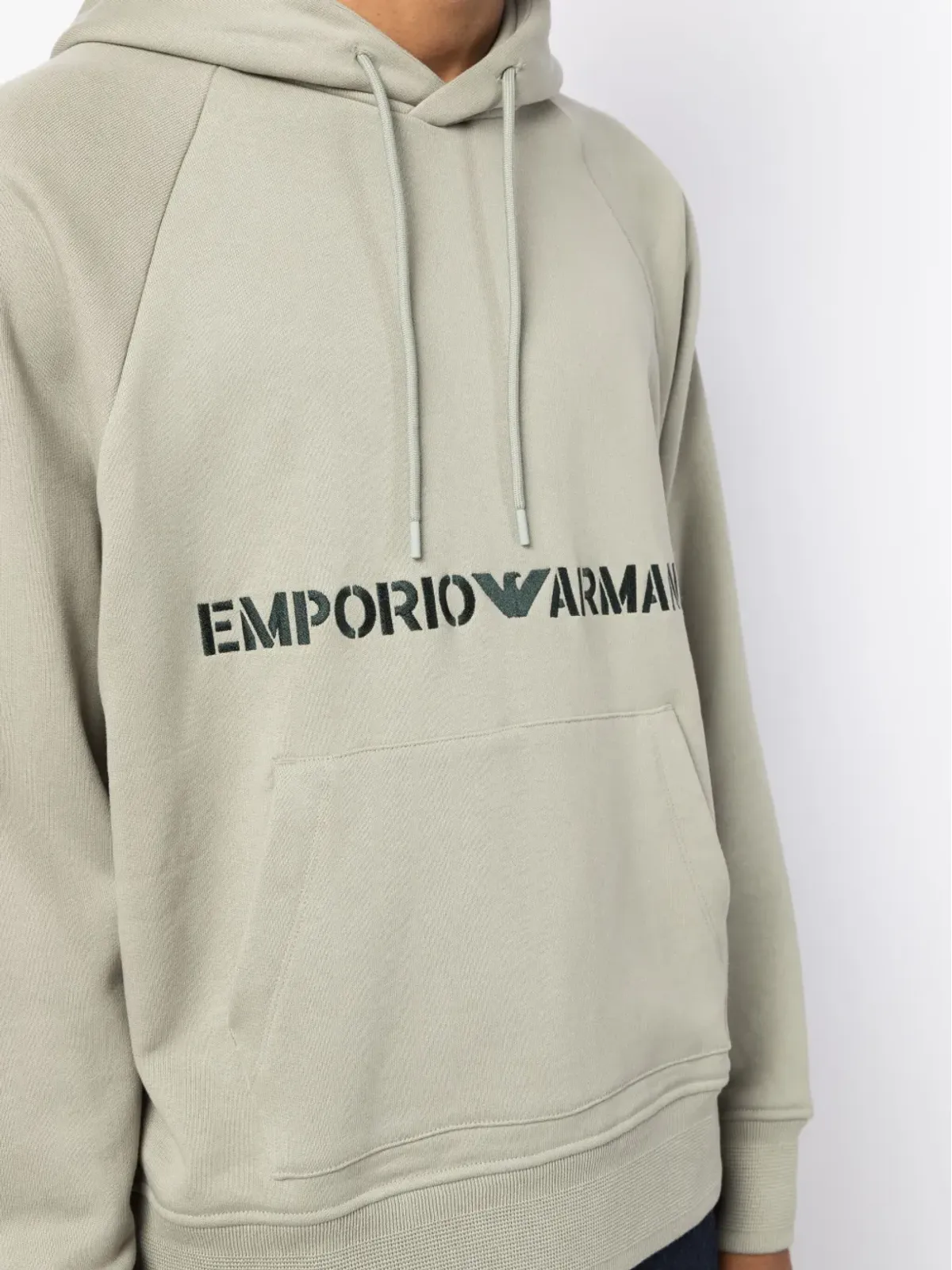 Emporio Armani ロゴ刺繍コットンパーカー - グリーン - 画像5