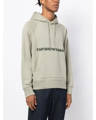 Emporio Armani ロゴ刺繍コットンパーカー - グリーン - サムネイル3
