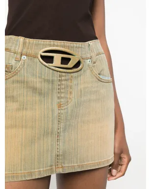 Diesel オーバルDバックルデニムスカート - ブルー - サムネイル5