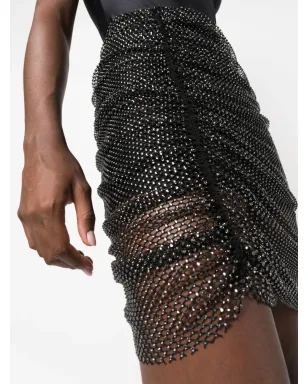 Giuseppe Di Morabito ラインストーン装飾メッシュミニスカート - サムネイル5