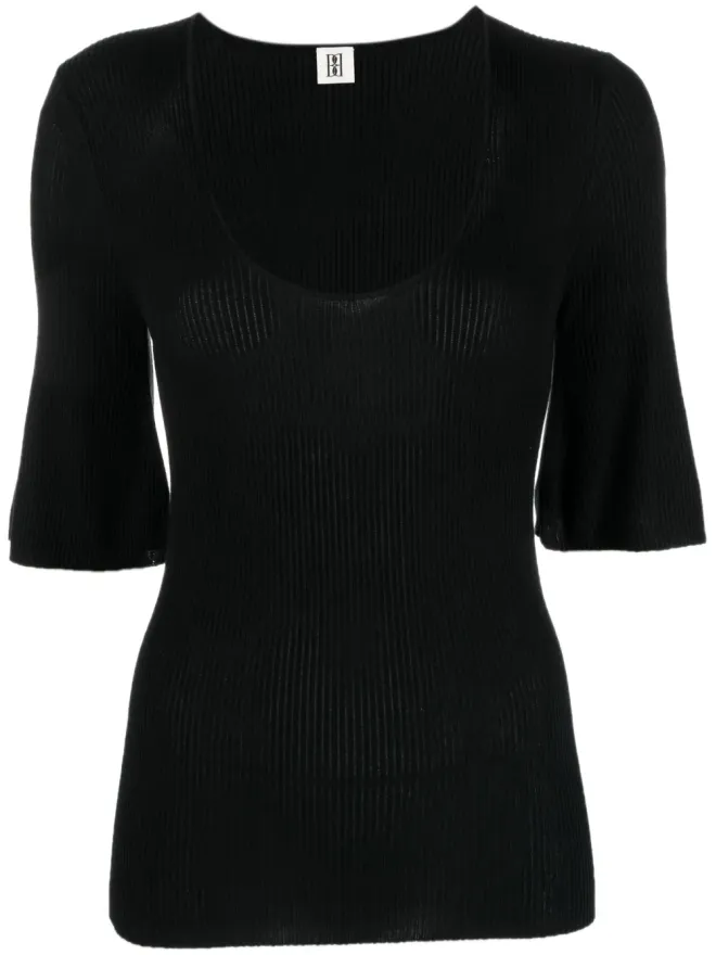 By Malene Birger By Malene Birger スクープネックリブ編みTシャツの商品画像