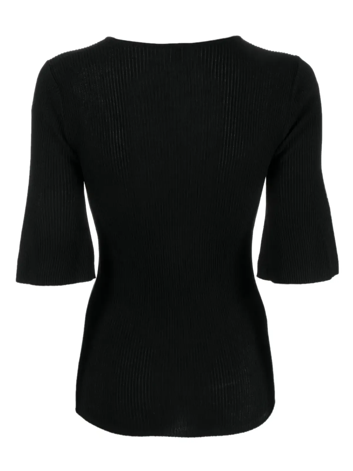 By Malene Birger スクープネックリブ編みTシャツ - 画像2
