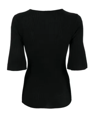 By Malene Birger スクープネックリブ編みTシャツ - サムネイル2