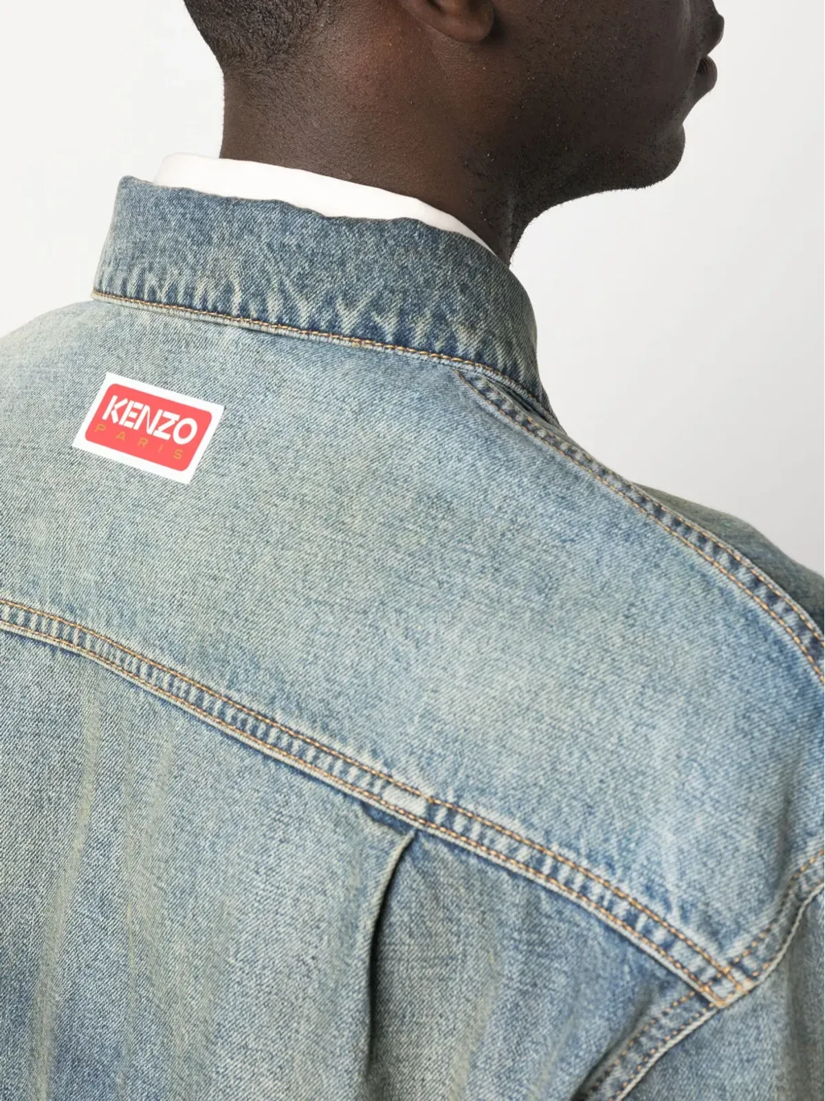 Kenzo パネルド・ボタン留め デニムジャケット ブルー - 画像5