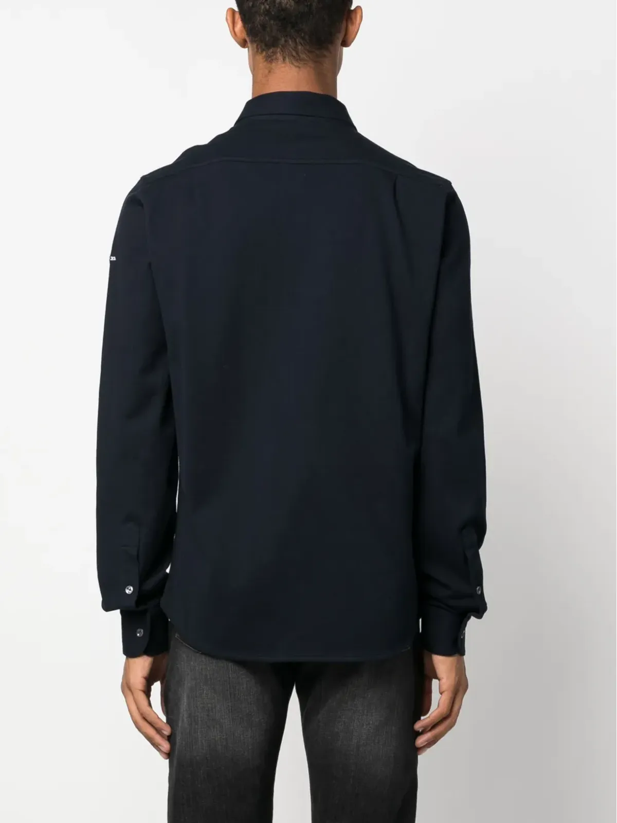 Kiton ロゴ刺繍ストレッチコットンシャツ - ブルー - 画像4