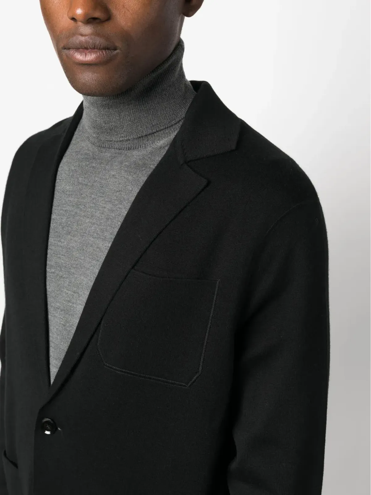 Brioni シングルブレスト ジャージー ブレザー（ブラック） - 画像5