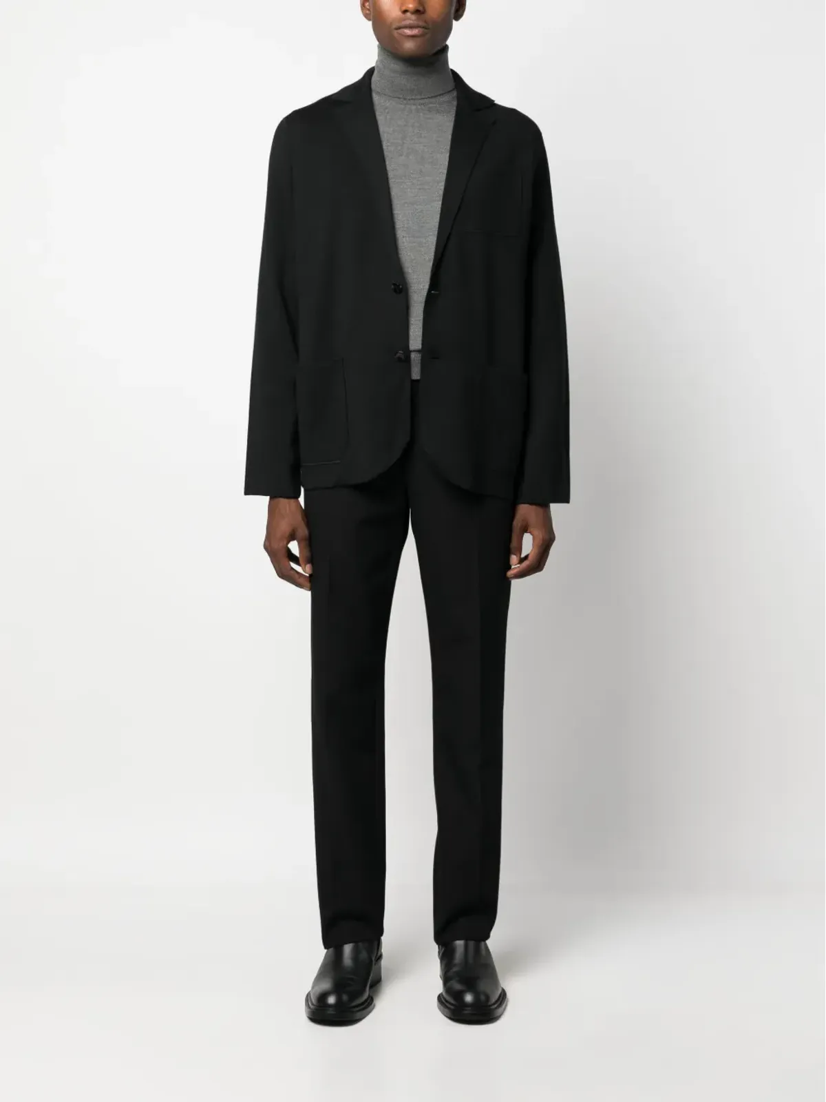 Brioni シングルブレスト ジャージー ブレザー（ブラック） - 画像2