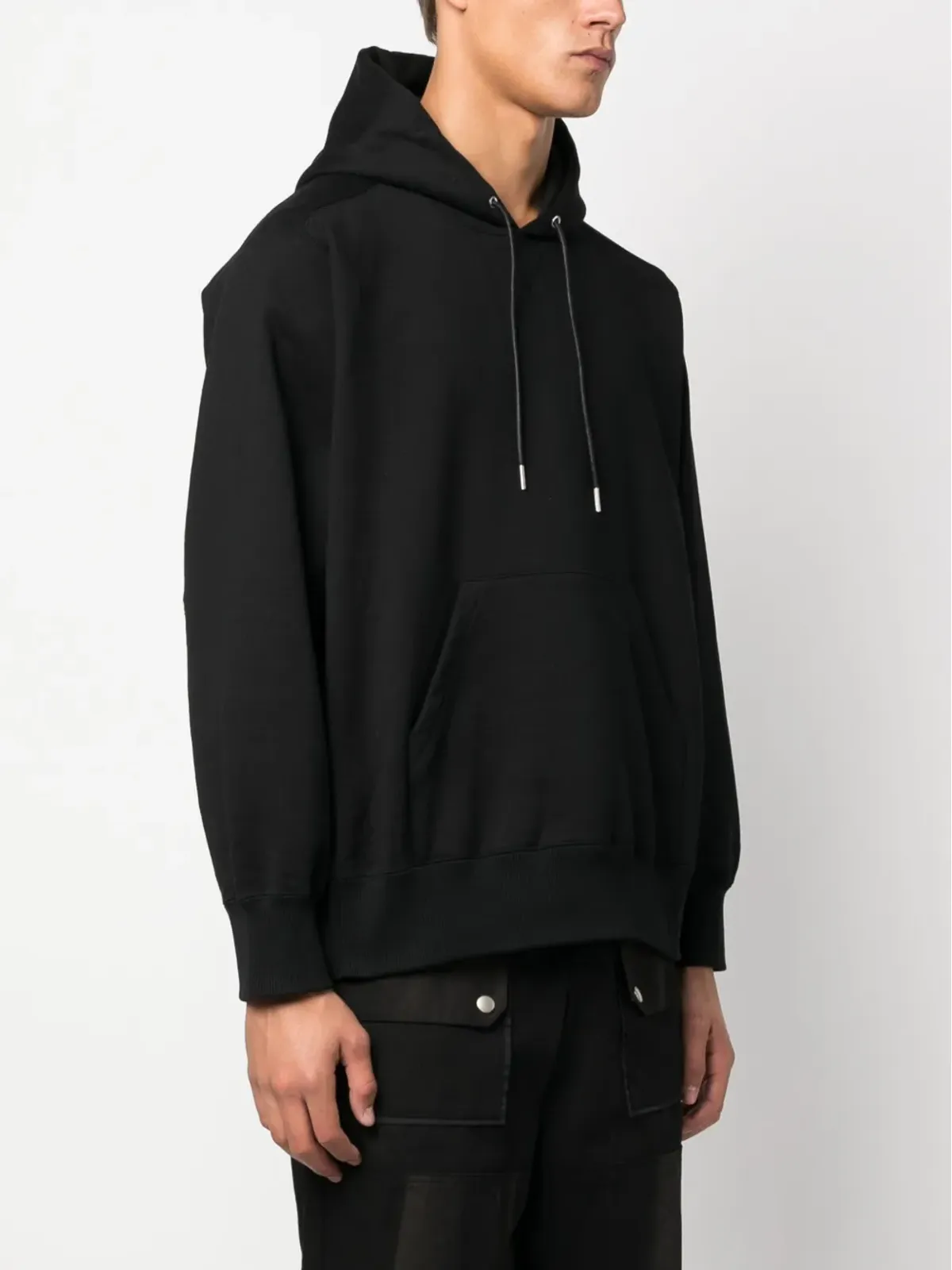 sacai コットン ドローストリング フード付きパーカー - 画像3