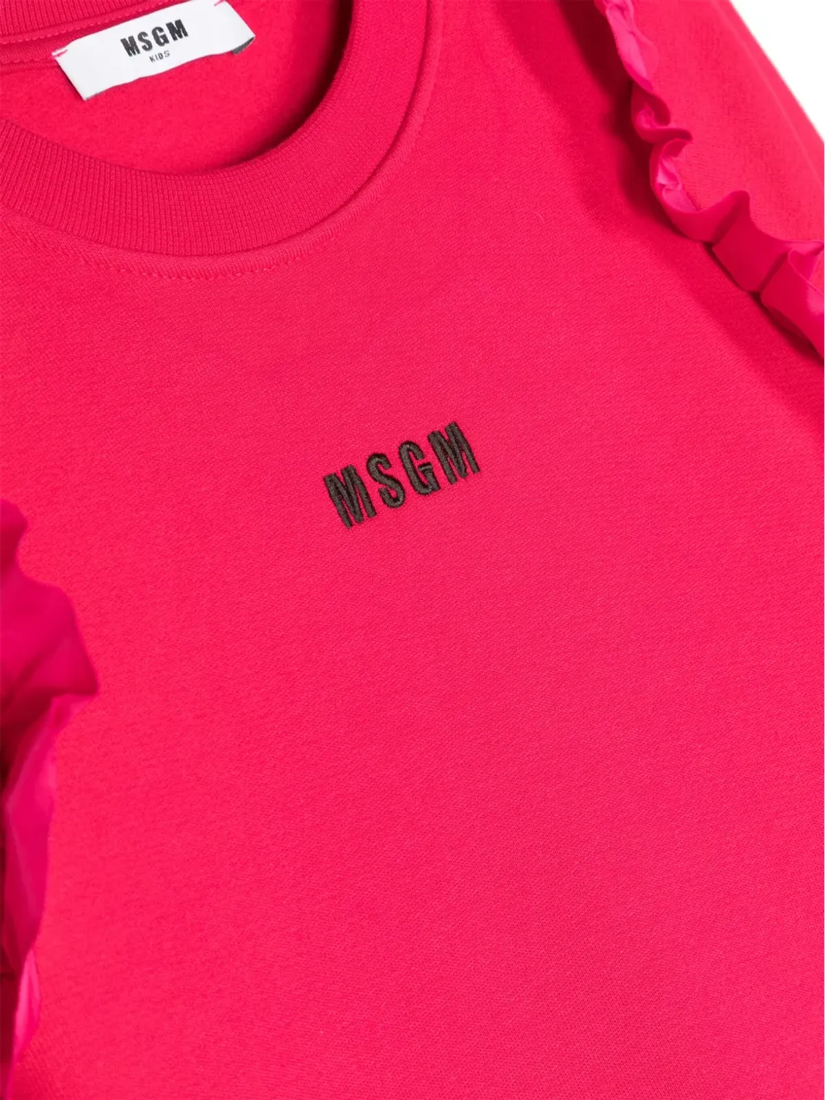 MSGM Kids ロゴ刺繍入りフリルディテールのスウェットシャツ - ピンク - 画像3