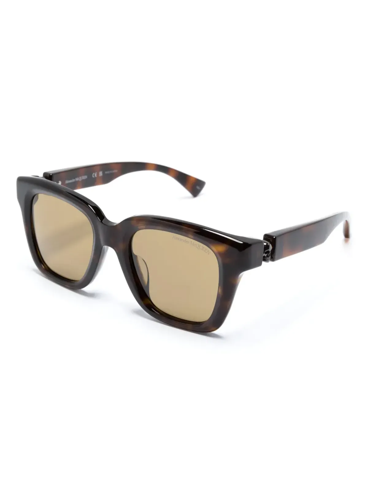 Alexander McQueen Eyewear 鼈甲柄スクエアフレーム サングラス - 画像2