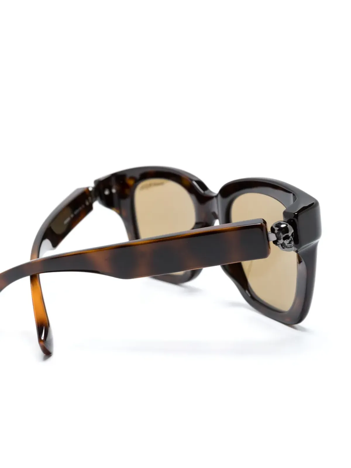 Alexander McQueen Eyewear 鼈甲柄スクエアフレーム サングラス - 画像3