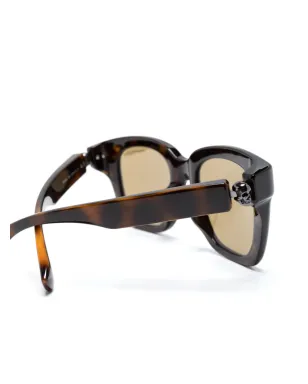 Alexander McQueen Eyewear 鼈甲柄スクエアフレーム サングラス - サムネイル3