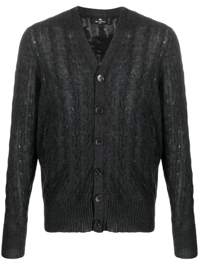 ETRO ETRO ケーブルニット カシミヤ カーディガン - グレーの商品画像