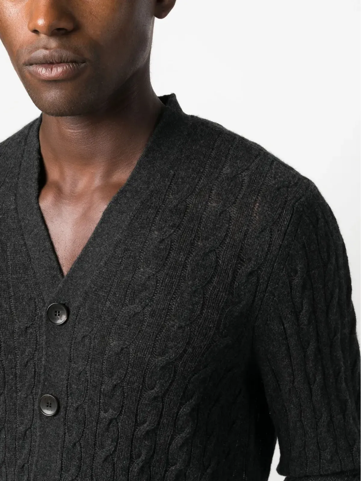 ETRO ケーブルニット カシミヤ カーディガン - グレー - 画像5