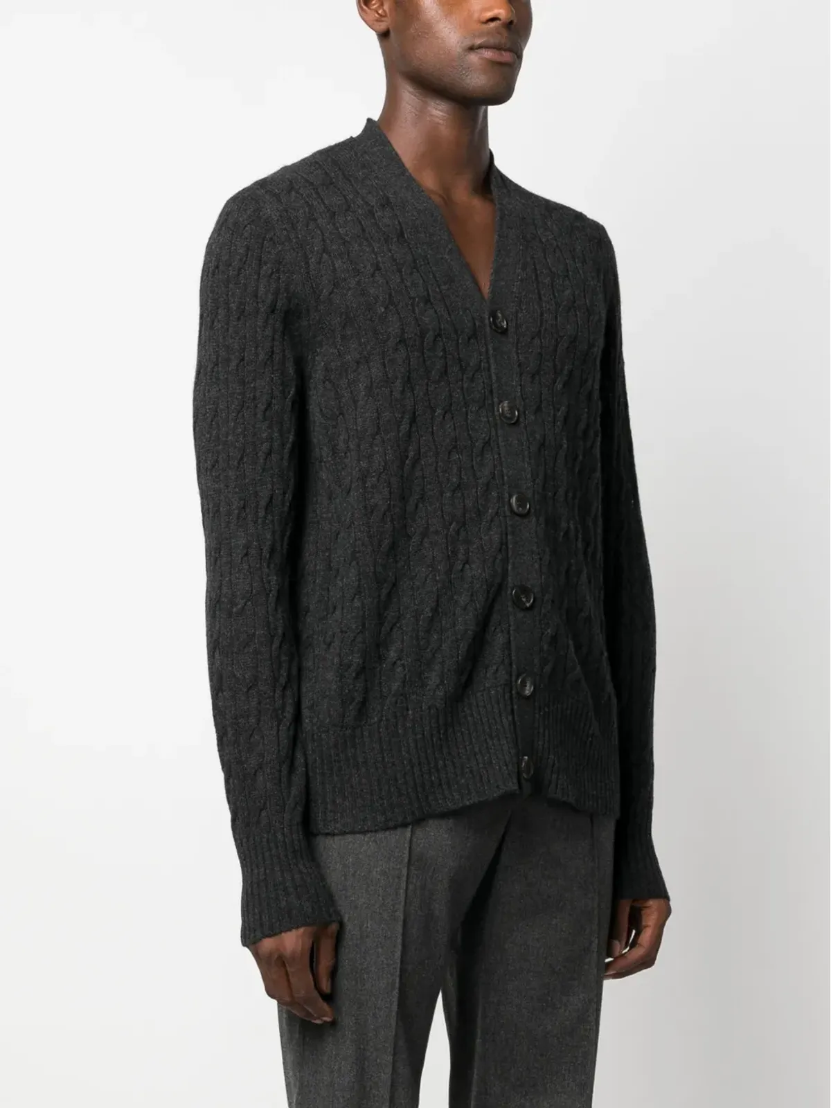 ETRO ケーブルニット カシミヤ カーディガン - グレー - 画像3