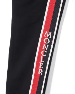 Moncler Enfant ロゴストライプ コットン トラックパンツ - ブルー - サムネイル3
