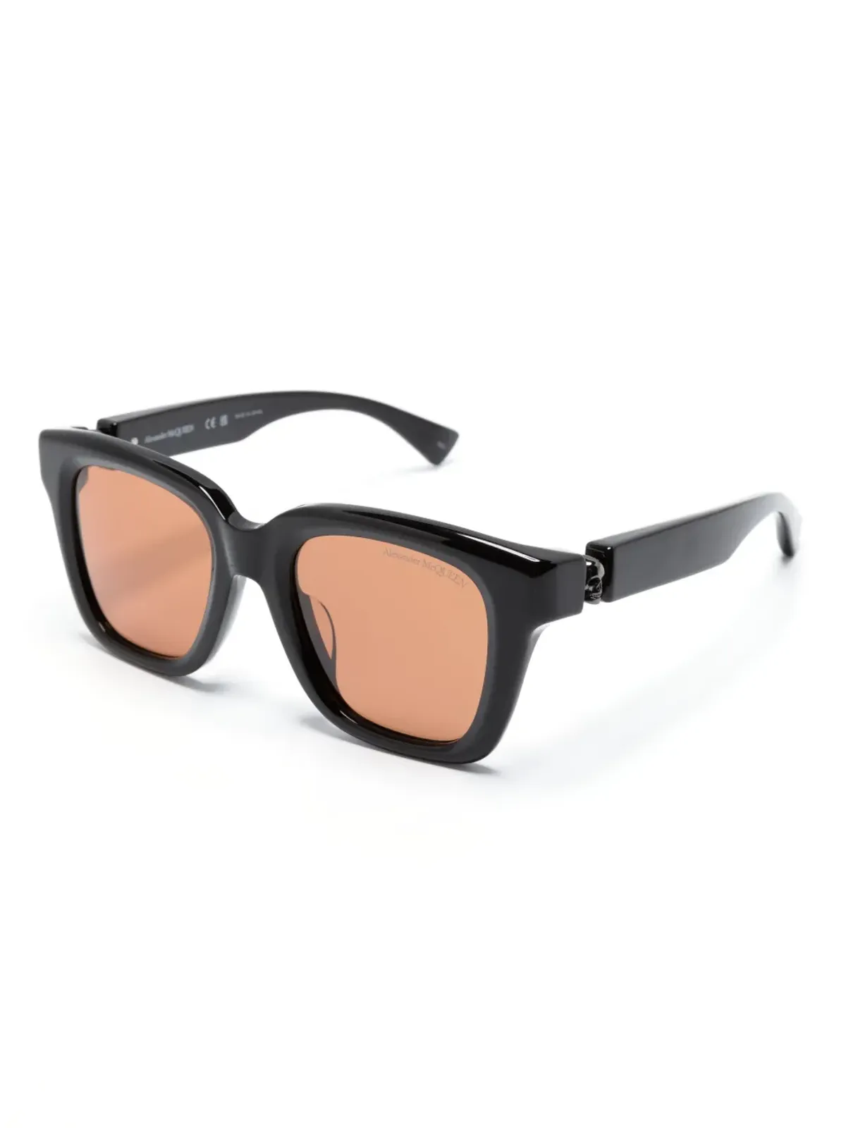 Alexander McQueen Eyewear スカルアップリケ付きスクエアフレームサングラス - 画像2