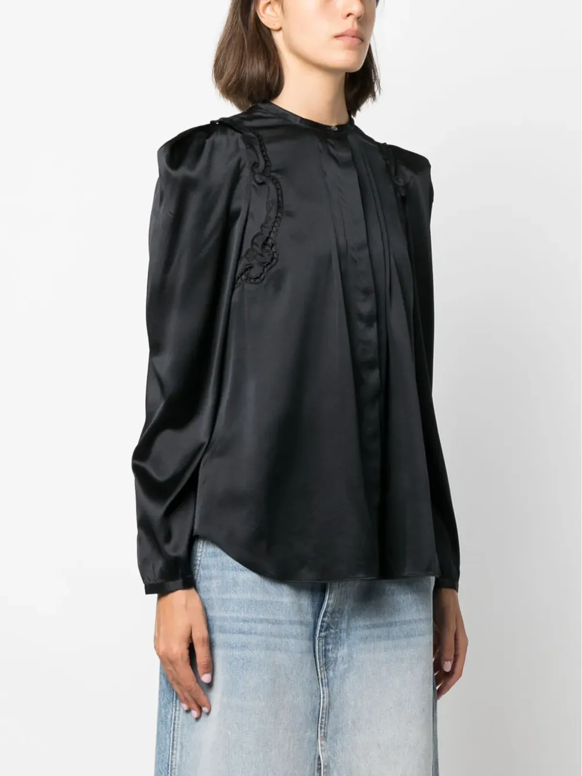 ISABEL MARANT Joanea プリーツ ブラウス - ブラック - 画像3