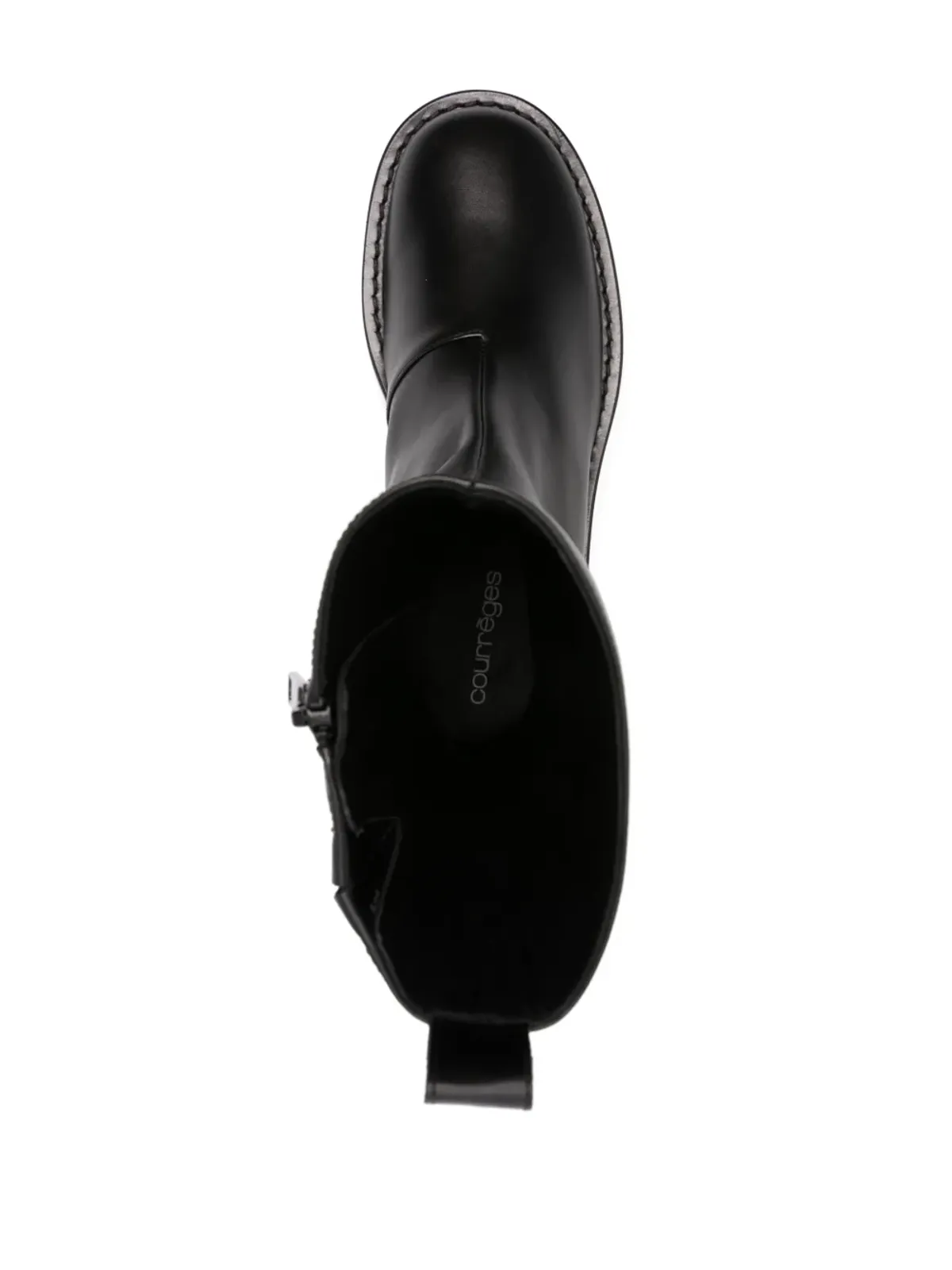 Courrèges スリップオン レザー アンクルブーツ - 画像4