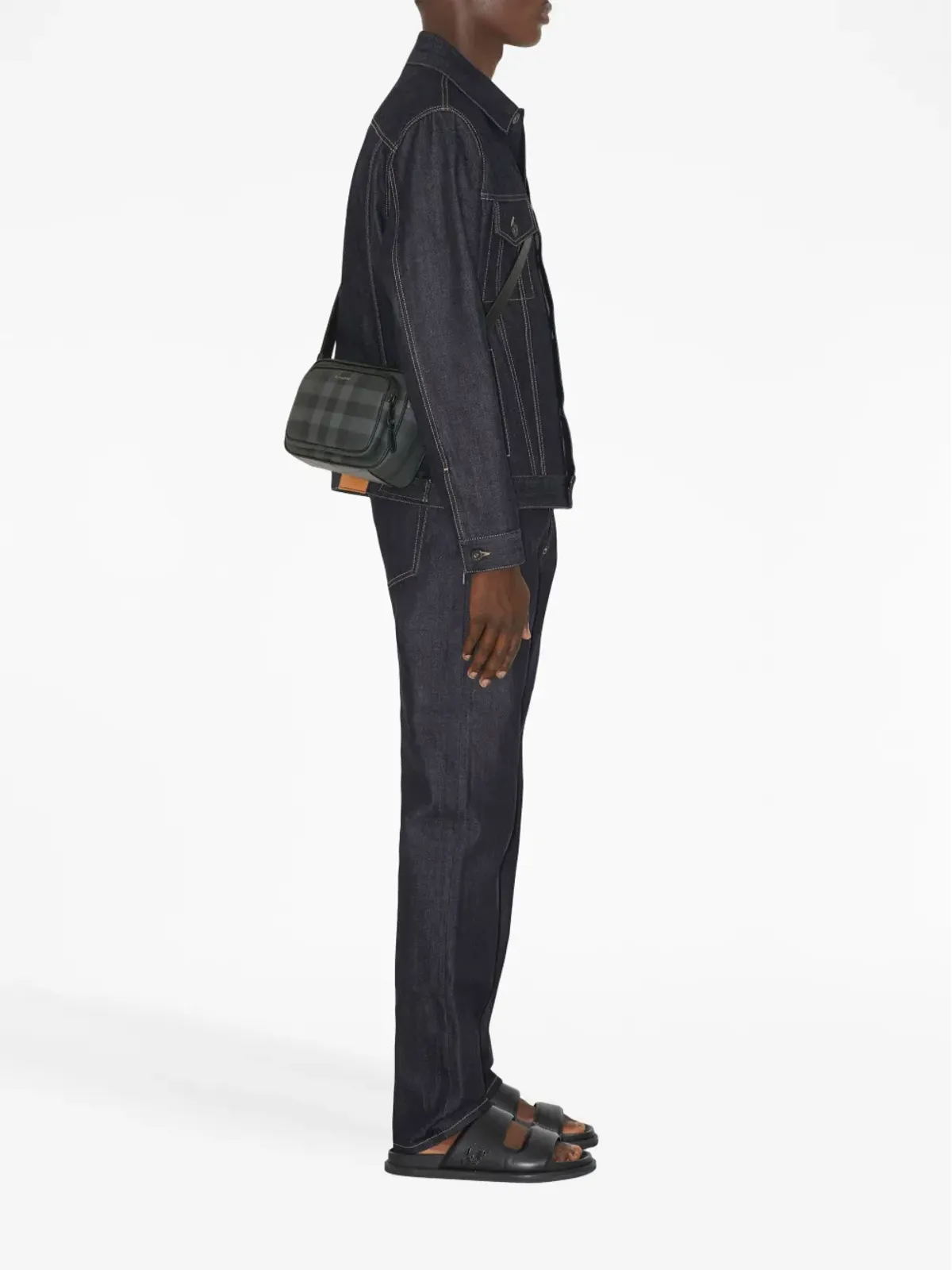 Burberry パディ レザー メッセンジャーバッグ グレー - 画像2