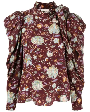 Ulla Johnson floral-pattern silk blouse - Red - サムネイル1