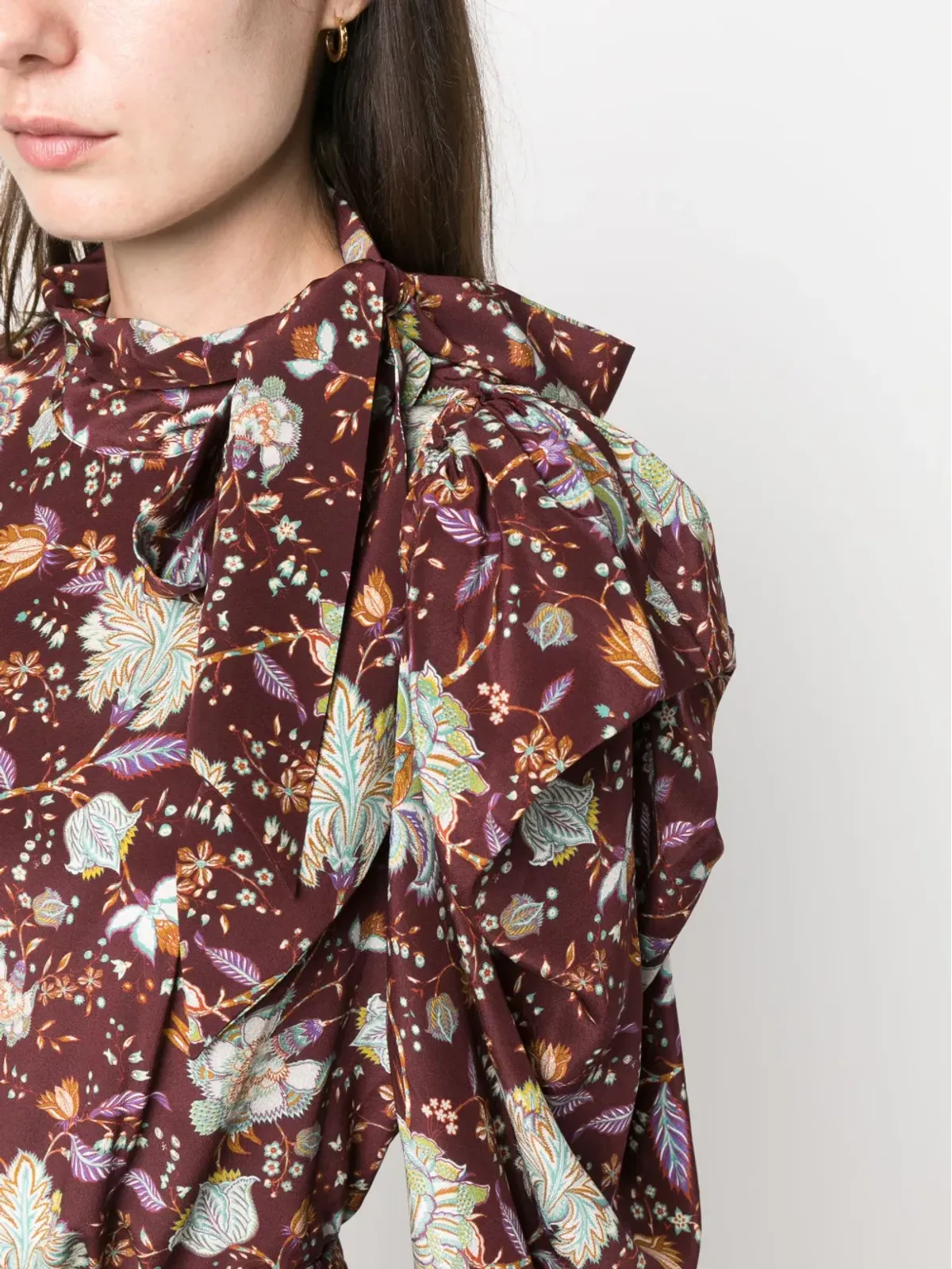 Ulla Johnson floral-pattern silk blouse - Red - 画像5