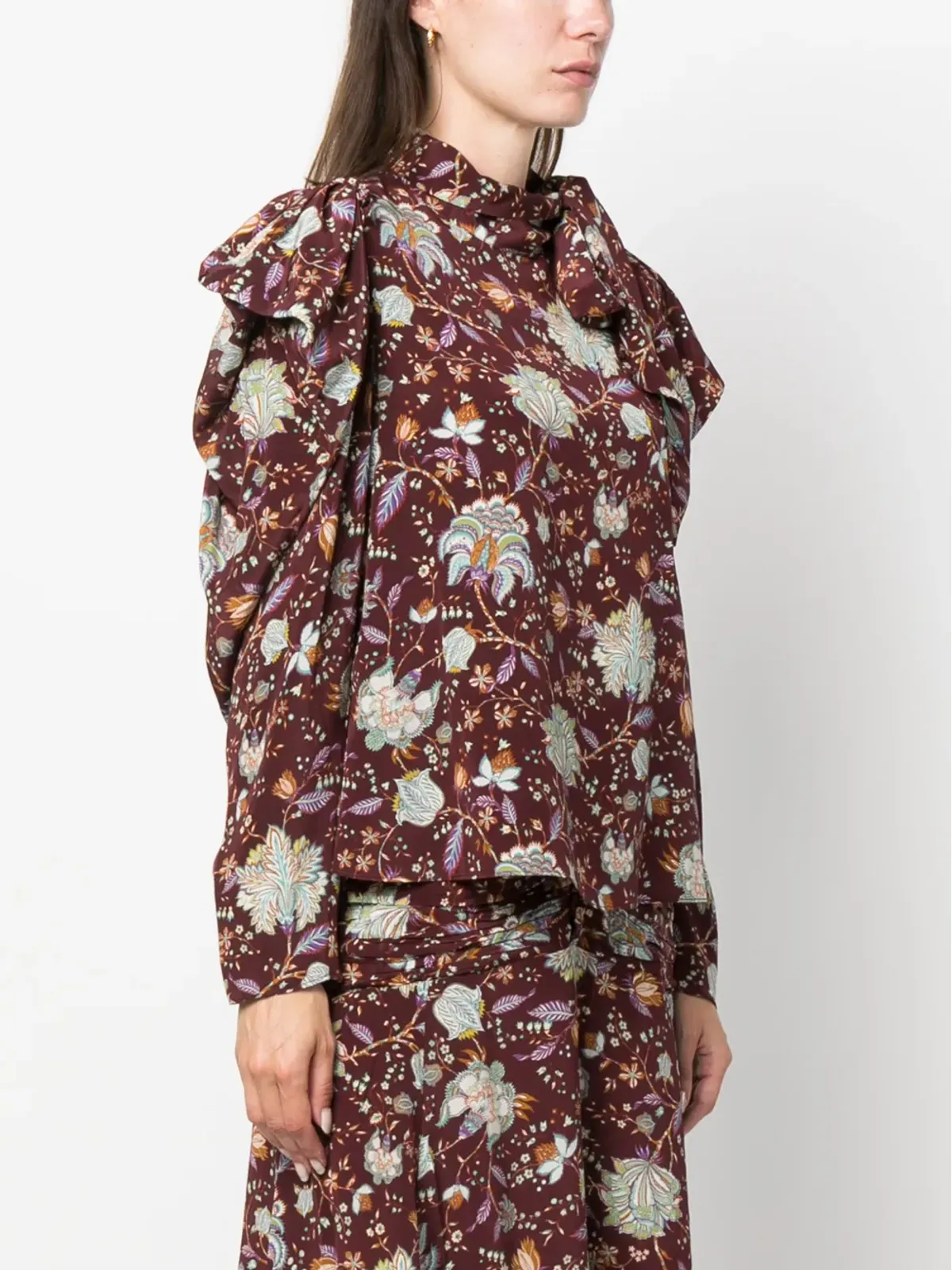 Ulla Johnson floral-pattern silk blouse - Red - 画像3