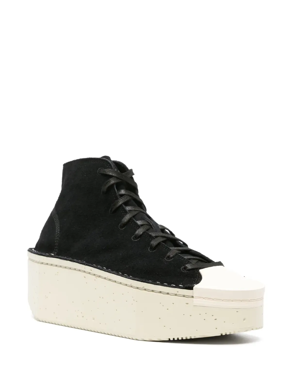 Y-3 レースアッププラットフォームスニーカー - ブラック - 画像2