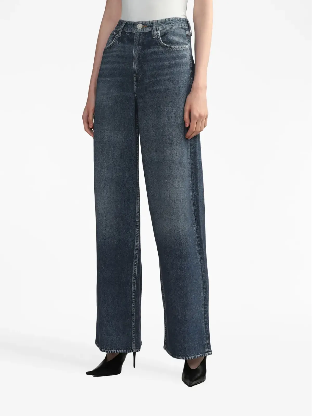 rag & bone ミッドライズ・ワイドレッグジーンズ - ブルー - 画像3