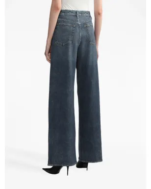 rag & bone ミッドライズ・ワイドレッグジーンズ - ブルー - サムネイル4