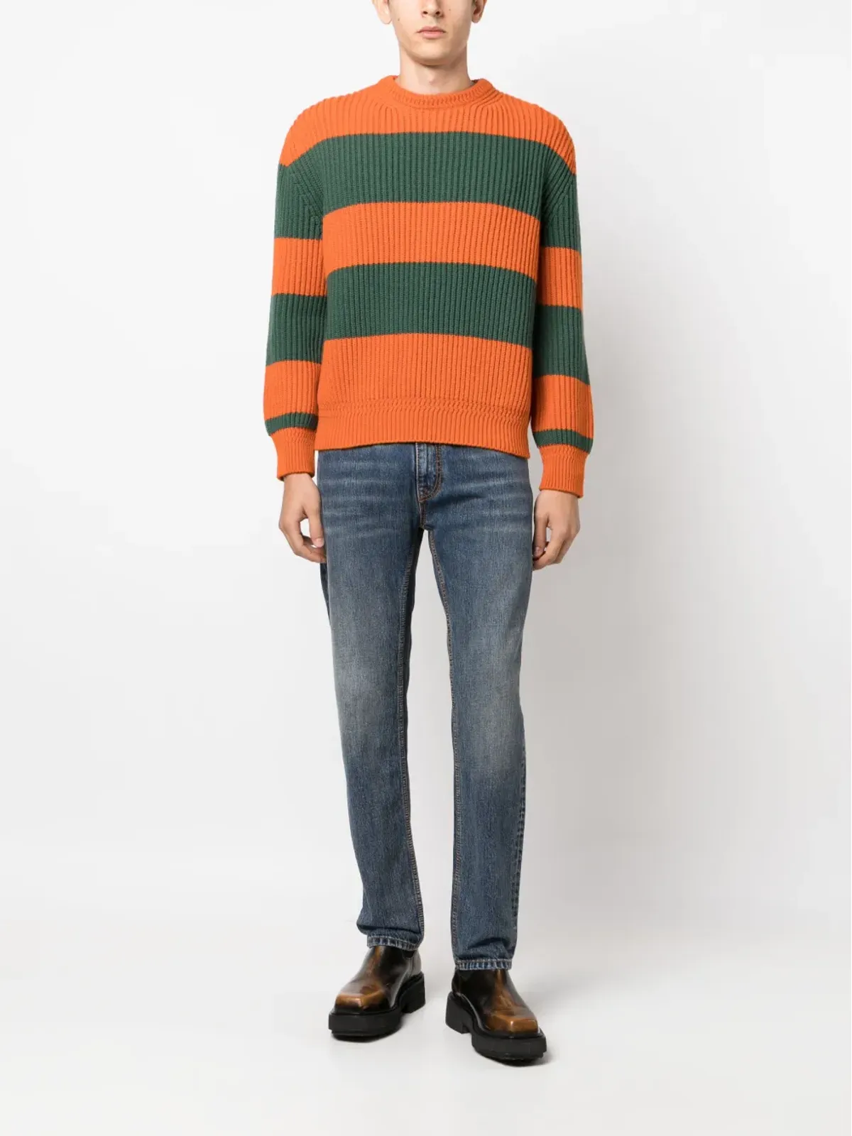 ETRO Pegasoモチーフのスリムカットデニムジーンズ - 画像2