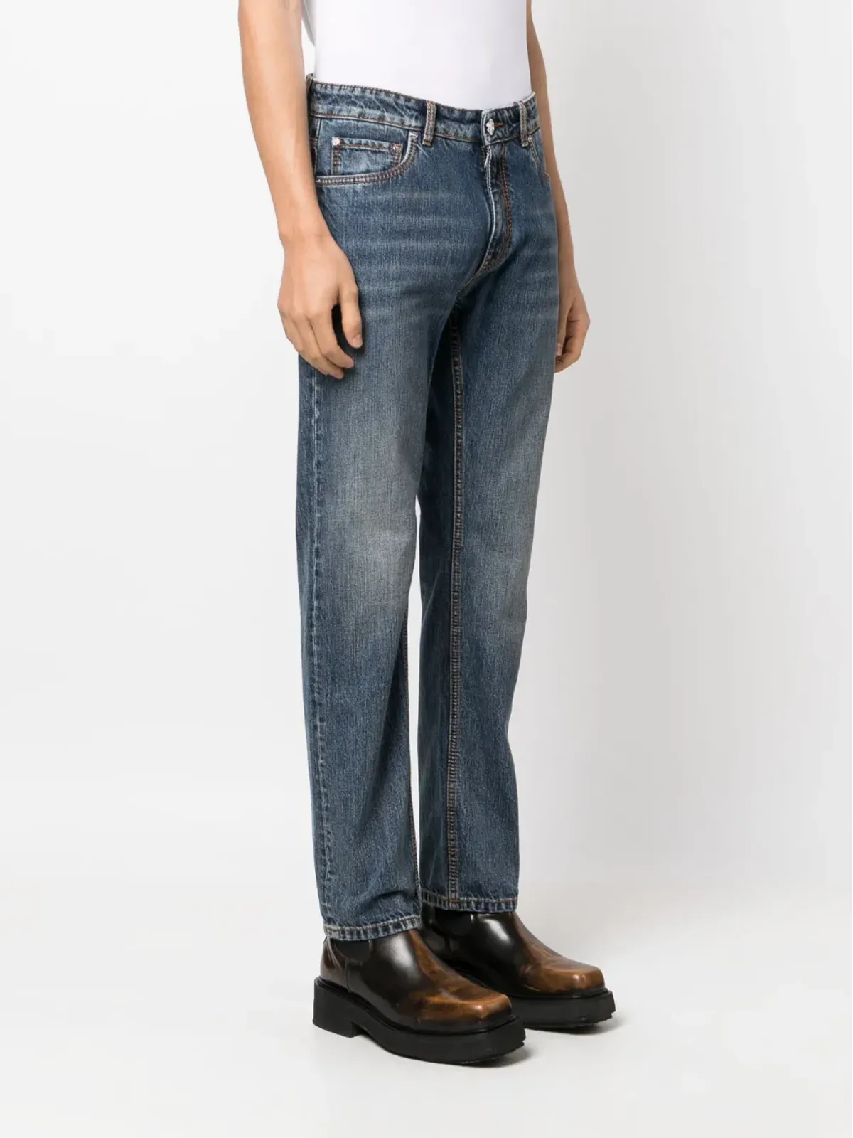 ETRO Pegasoモチーフのスリムカットデニムジーンズ - 画像3