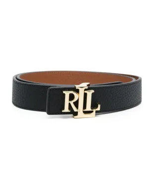 Lauren Ralph Lauren ロゴバックル リバーシブル レザー ベルト - ブラック - サムネイル1