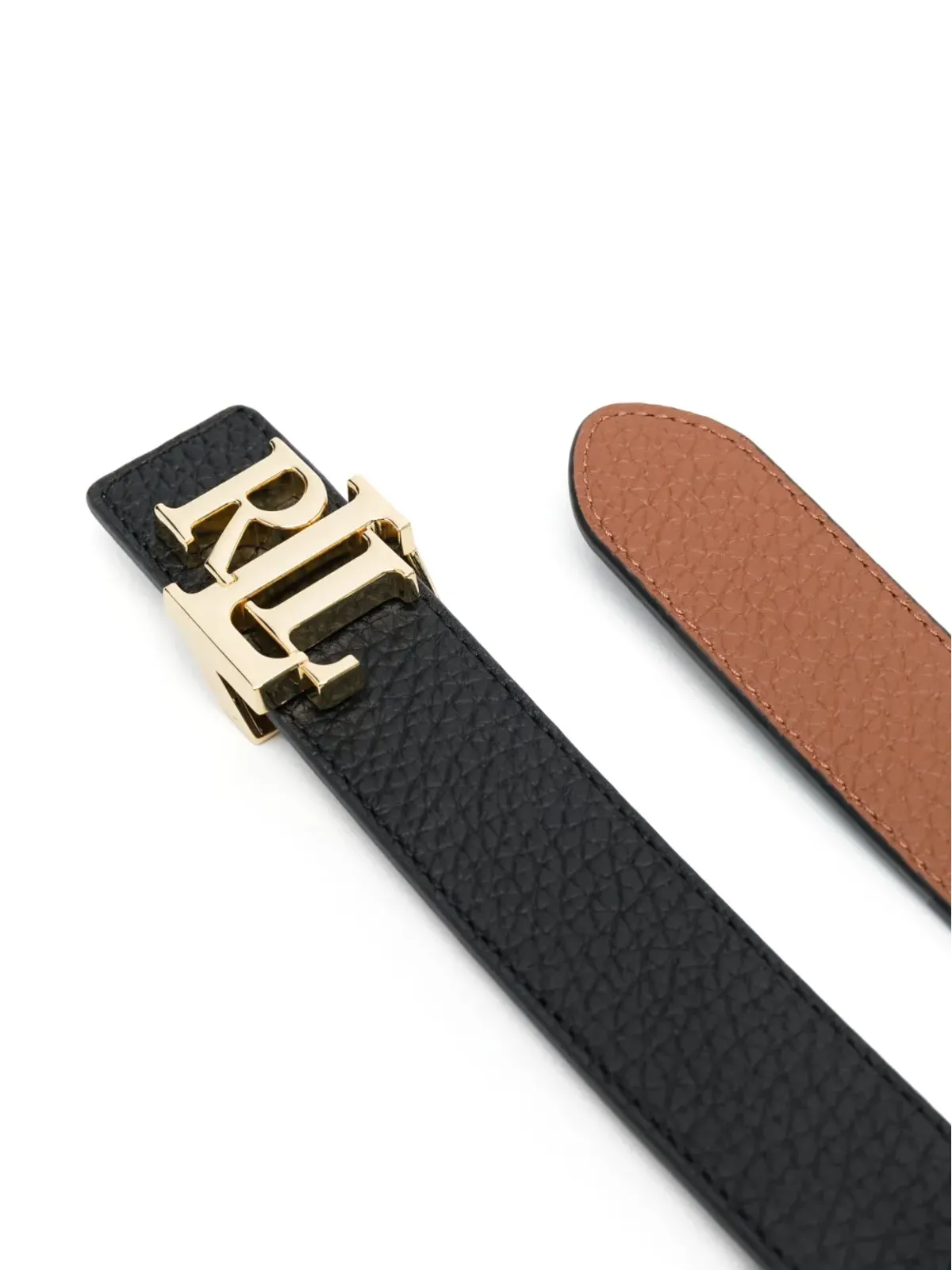 Lauren Ralph Lauren ロゴバックル リバーシブル レザー ベルト - ブラック - 画像2