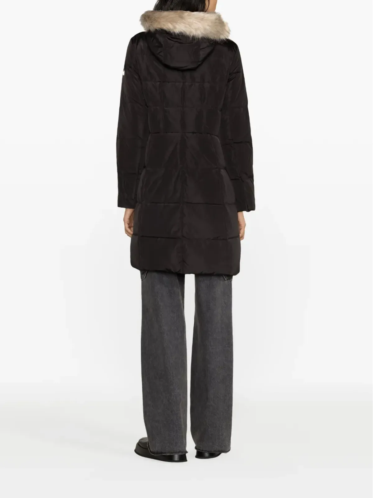 Lauren Ralph Lauren ファー付きトリムのキルティングコート - 画像3