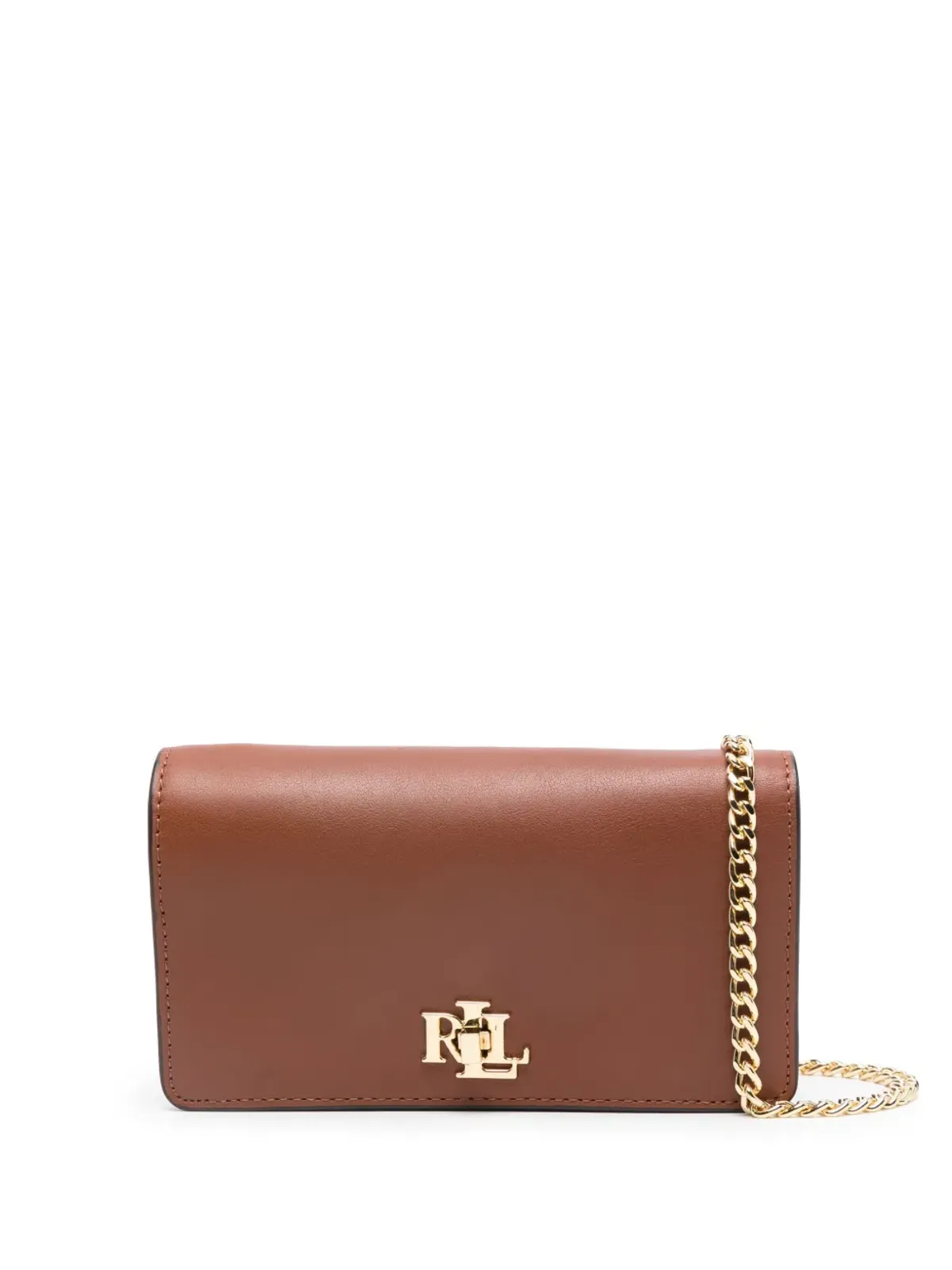 Lauren Ralph Lauren ロゴ入りレザークロスボディバッグ - ブラウン - 画像1