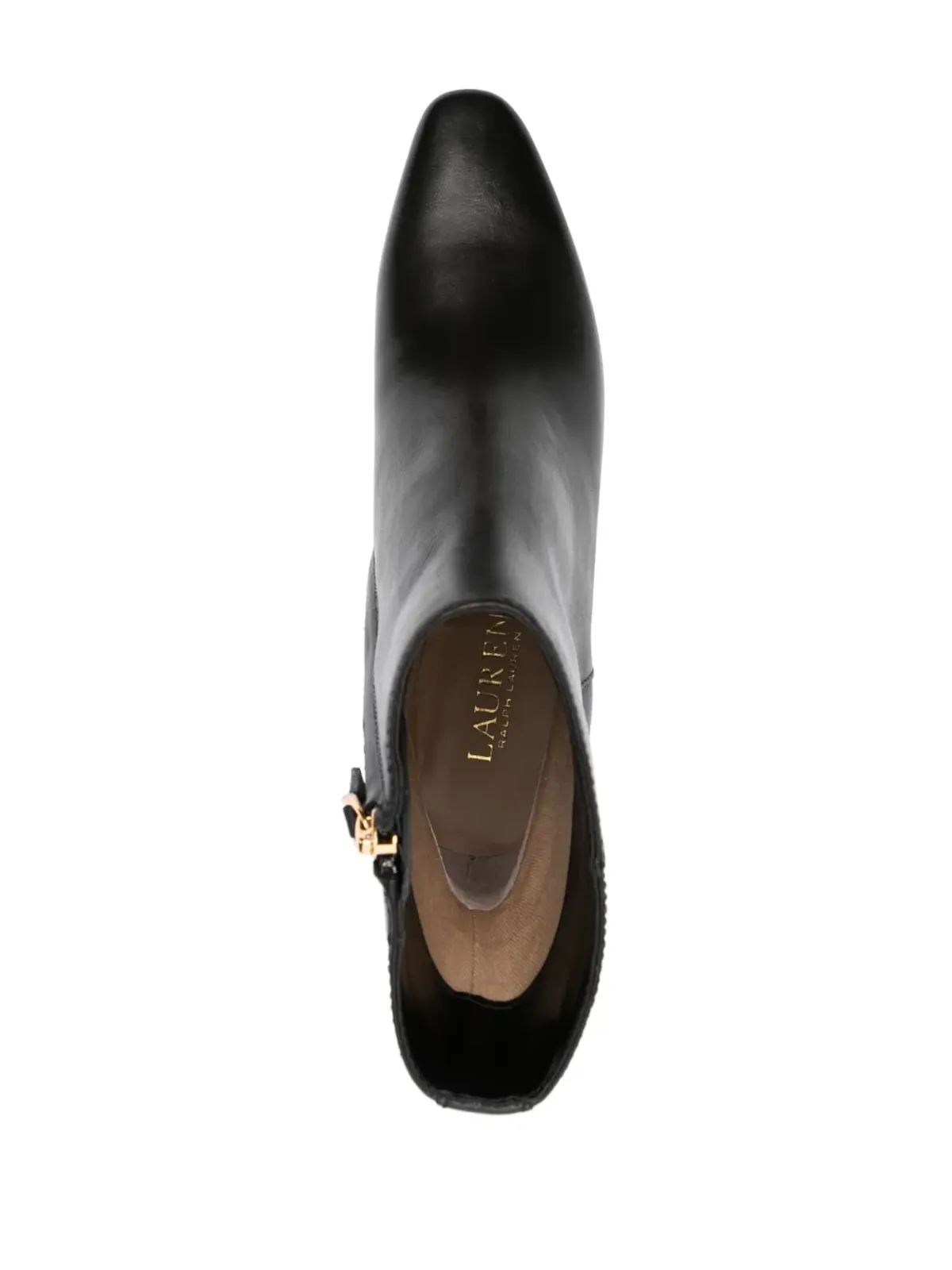 Lauren Ralph Lauren Willa バーンシュドレザー アンクルブーツ ブラック - 画像4