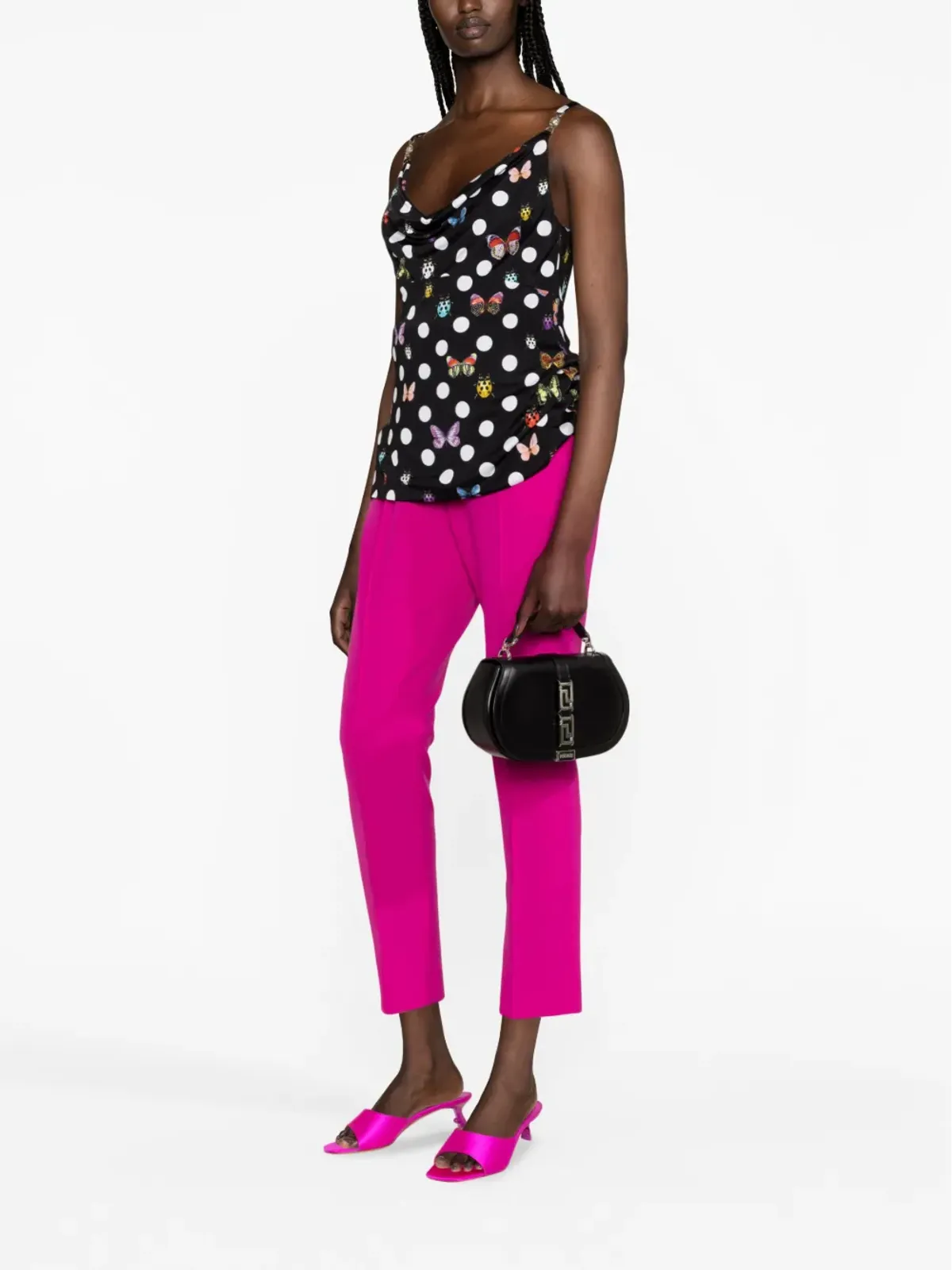 Versace Greca Goddess レザーショルダーバッグ ブラック - 画像2