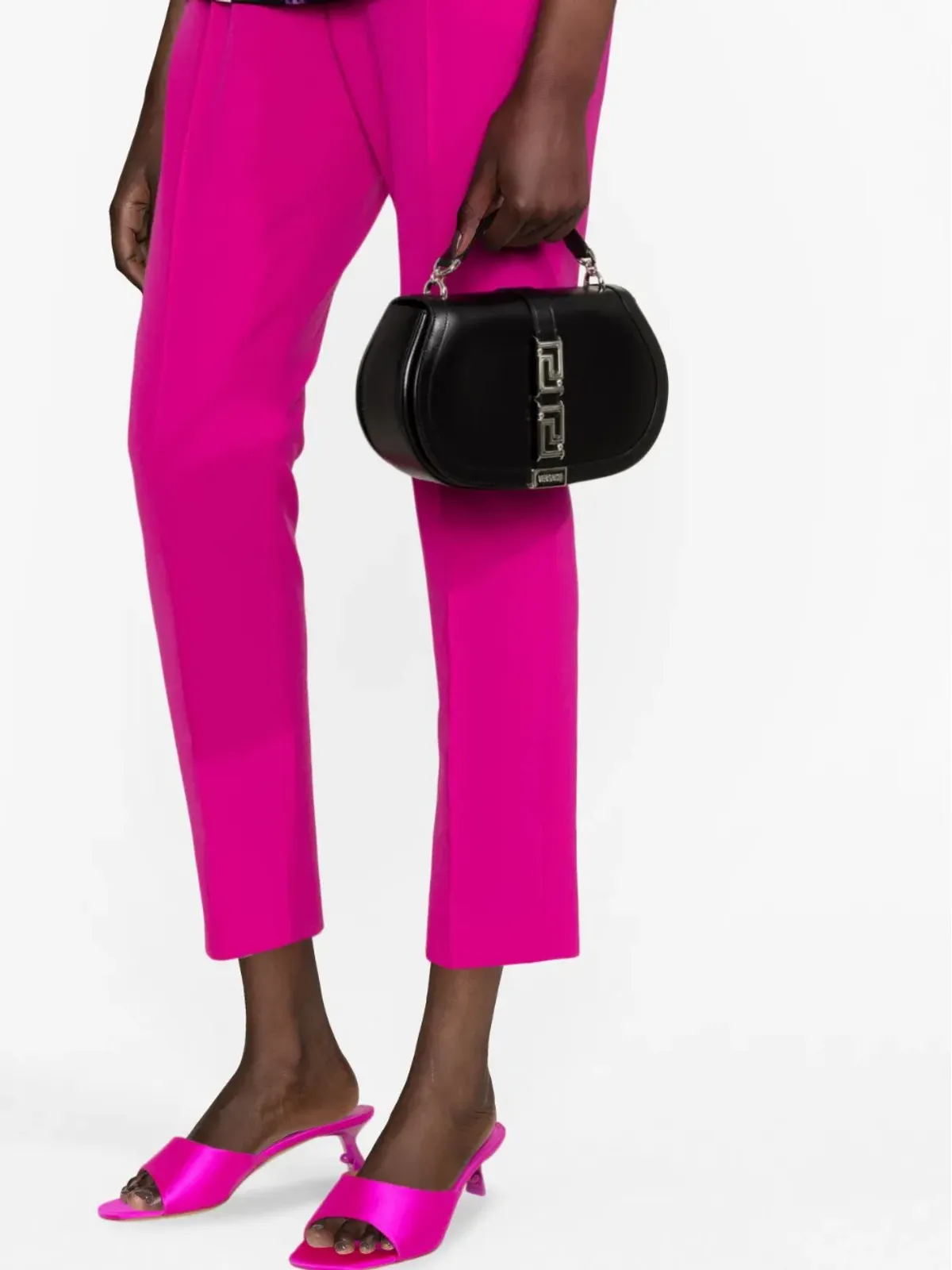 Versace Greca Goddess レザーショルダーバッグ ブラック - 画像3
