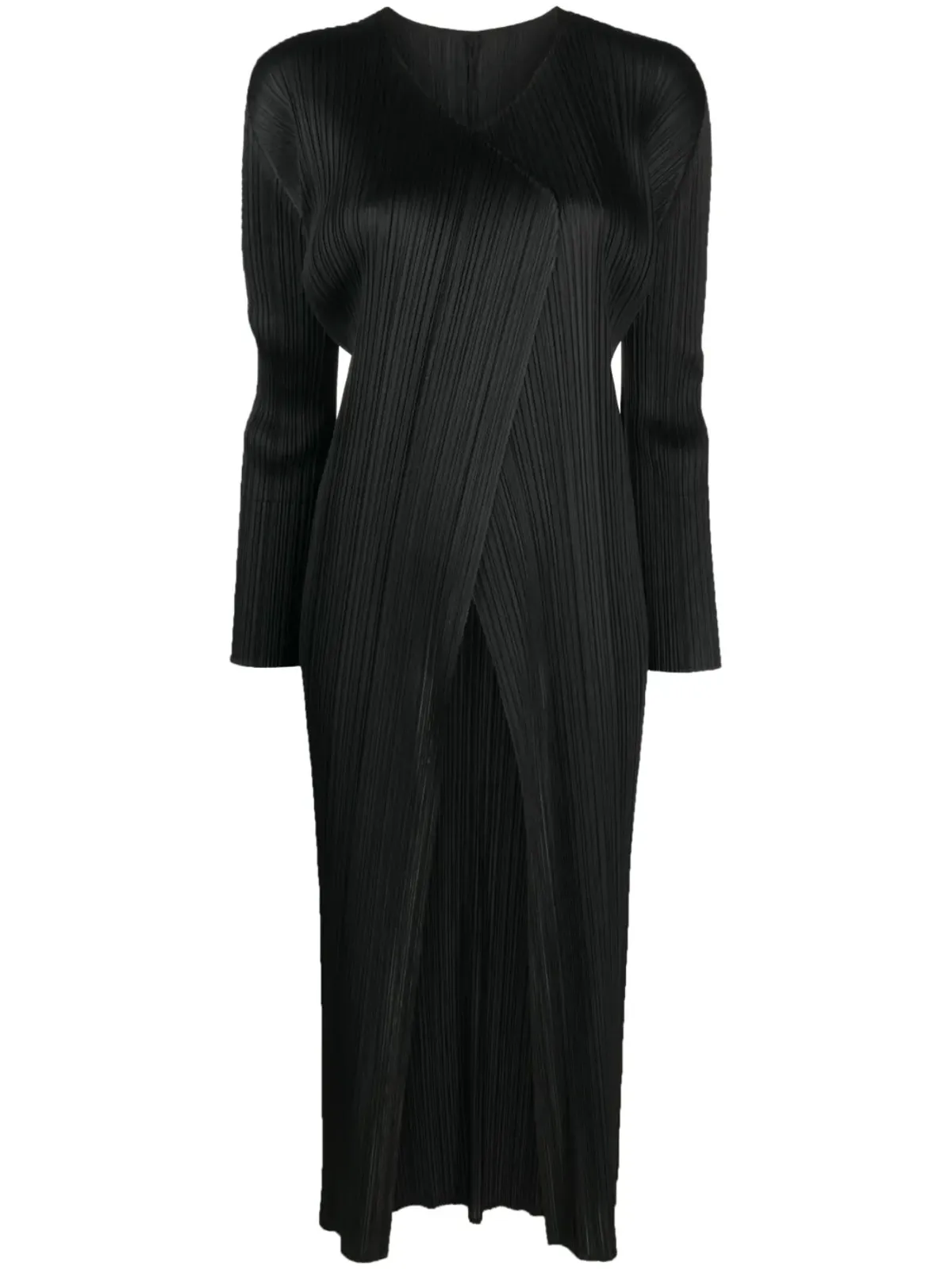 Pleats Please Issey Miyake Monthly Colors plissé single-breasted coat - Black - 画像1