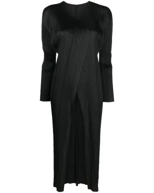 Pleats Please Issey Miyake Monthly Colors plissé single-breasted coat - Black - サムネイル1