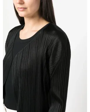 Pleats Please Issey Miyake Monthly Colors plissé single-breasted coat - Black - サムネイル5