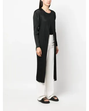 Pleats Please Issey Miyake Monthly Colors plissé single-breasted coat - Black - サムネイル3