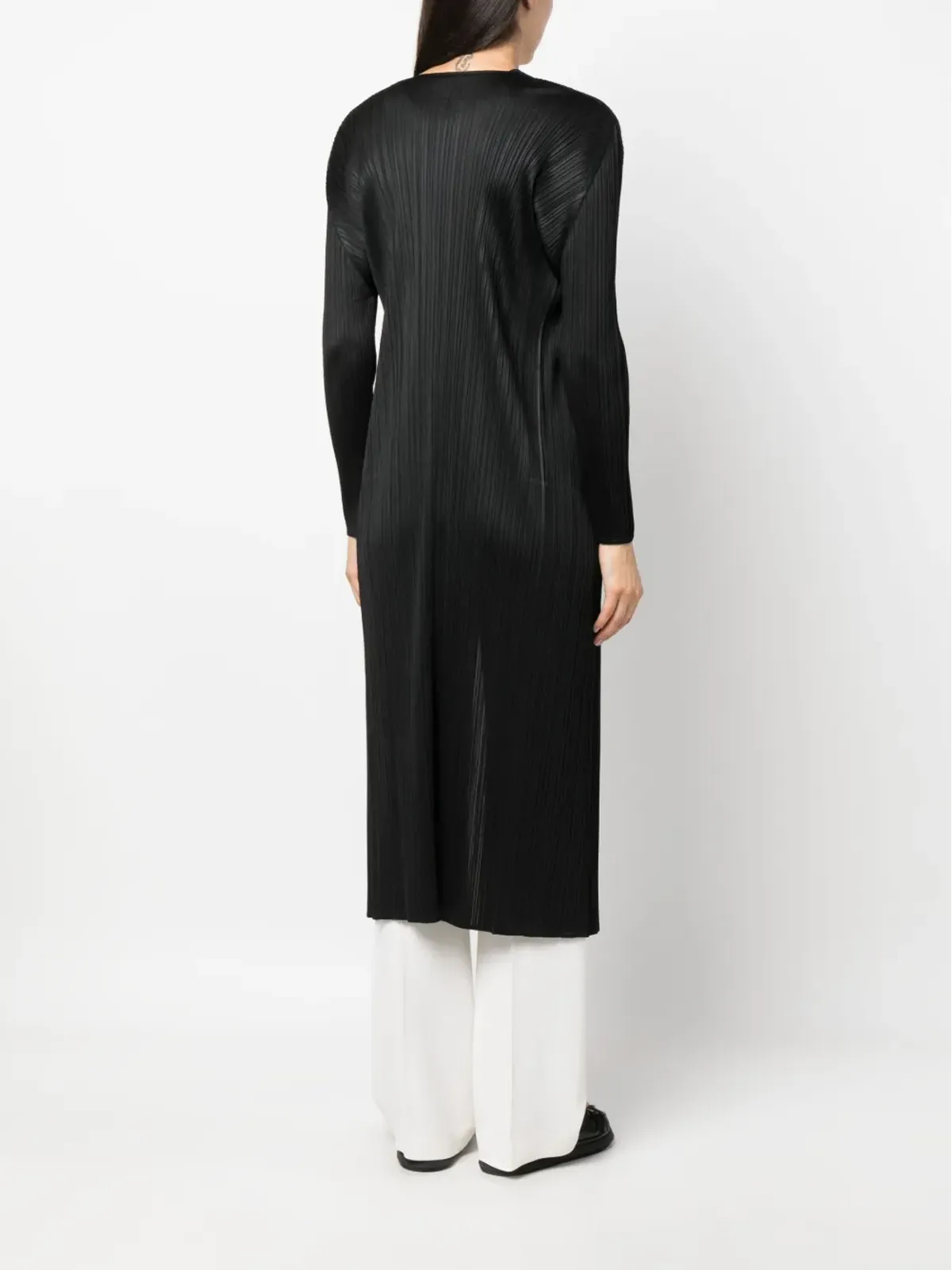 Pleats Please Issey Miyake Monthly Colors plissé single-breasted coat - Black - 画像4